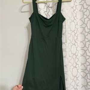 All in Favor Dark Green Midi Dress